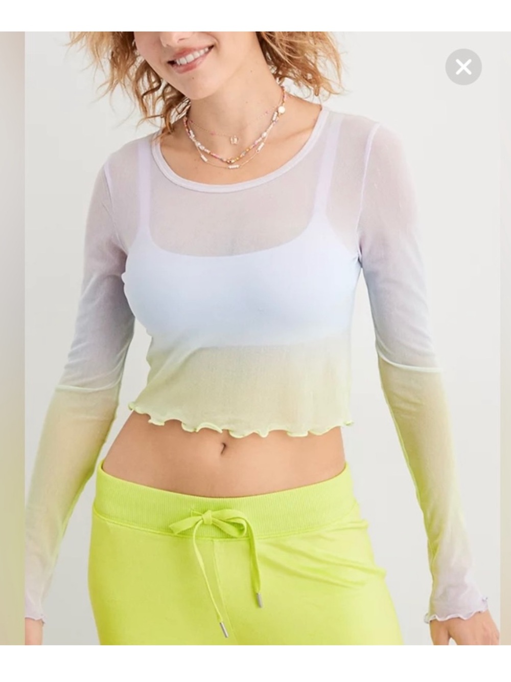 NWT Aerie / American Eagle Ombré Magic Mesh Crop Top
